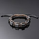 Bracelet made of shungite, triple weave brown. Braided bracelet. keledrocks. Online shopping on My Livemaster.  Фото №2