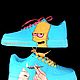 Кастомизация Nike "Барт голубые " полное окрашивание.Кастом. Кроссовки. Надежда Ларионова. Интернет-магазин Ярмарка Мастеров.  Фото №2