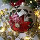 Glass Christmas ball Poinsettia, Christmas decorations, Moscow,  Фото №1