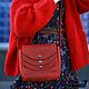 Кожаная сумочка "Ханна" в красном цвете. Классическая сумка. Heisen. Интернет-магазин Ярмарка Мастеров.  Фото №2