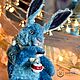 Rabbit Blue Cosmos Teddy Hare Collectible author's toy. Teddy Toys. NatalyTools (natalytools). My Livemaster. Фото №5