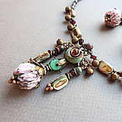 Украшения handmade. Livemaster - original item Jewelry sets: Cosmic Thistle, tiara, necklace and earrings with garnet. Handmade.