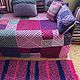 Knitted cross stripe rug in different colors. Floor mats. vyazanaya6tu4ka. My Livemaster. Фото №6