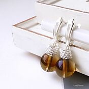 Украшения handmade. Livemaster - original item Earrings with rauchtopaz on the locks small earrings for every day. Handmade.