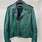 Одежда handmade. Livemaster - original item Jackets: python genuine leather jacket, in green color.. Handmade.