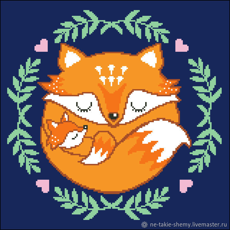 Схема для вышивки крестиком Семья лисичек №236 в интернет-магазине на ...