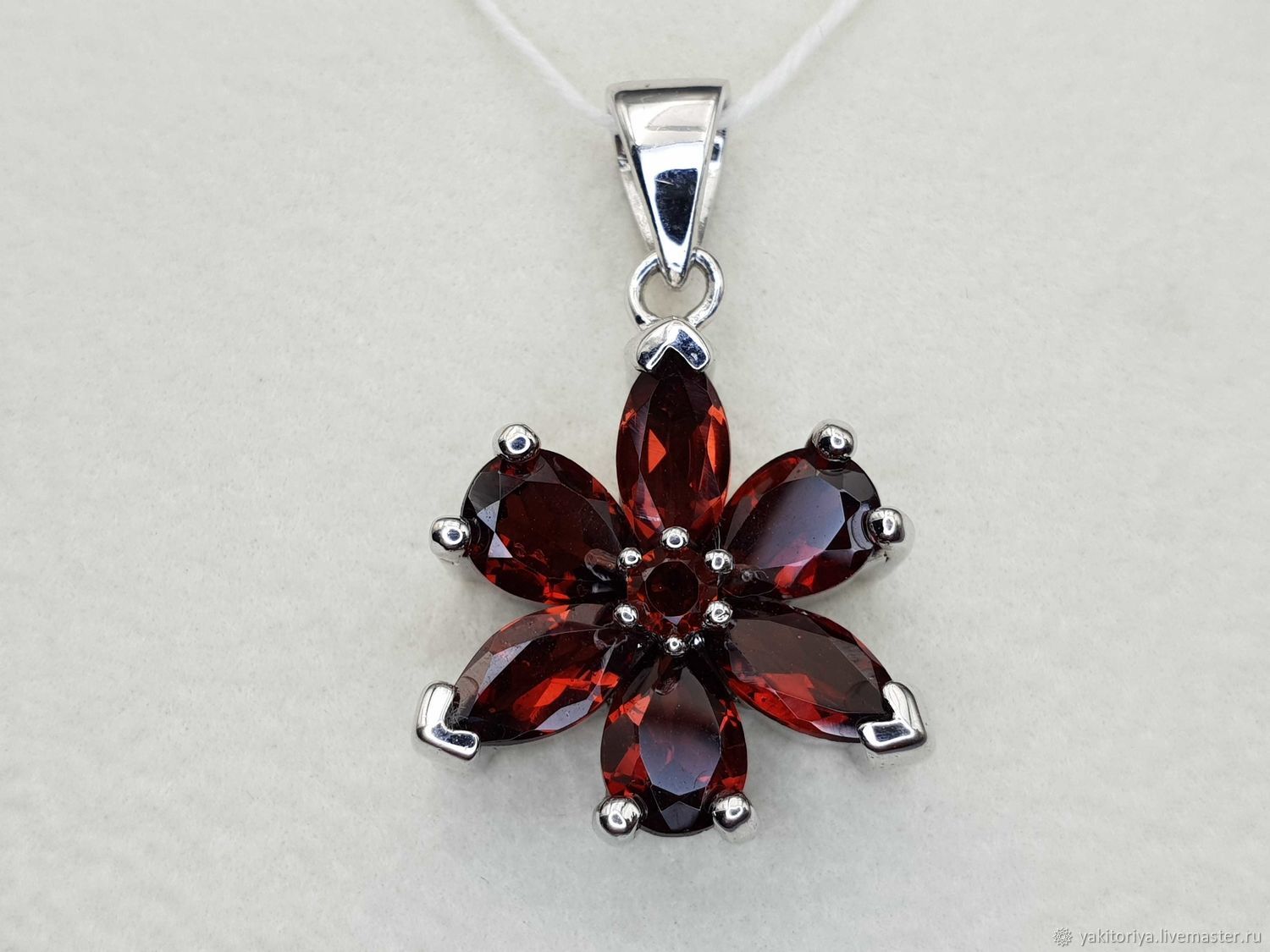 Silver pendant with natural garnets, Pendants, Moscow,  Фото №1