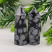 Фен-шуй и эзотерика handmade. Livemaster - original item Obelisk-shaped Crystal Natural Snow Obsidian. Handmade.