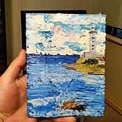 Картины и панно handmade. Livemaster - original item Lighthouse on the coast. Handmade.