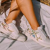 Обувь ручной работы handmade. Livemaster - original item painted shoes. Custom sneakers. Sneakers with a flower print. Handmade.