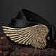 Leather belt 'angel Wing' Brass, Straps, St. Petersburg,  Фото №1