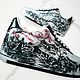 Кроссовки белые Nike Air Force унисекс, кастом, япония, ручная роспись. Кроссовки. Olgavolgoart. Роспись одежды и обуви. Кастом. Ярмарка Мастеров.  Фото №14