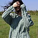 Объемный пуловер с косами "Wood sage". Пуловеры. Bisknit. Ярмарка Мастеров.  Фото №5
