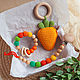 Baby box: pacifier holder, rodent, carrot rattle, Gift for newborn, Ryazan,  Фото №1