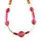 Author's necklace, leather necklace, orange agate necklace. Necklace. Irina Moro. Online shopping on My Livemaster.  Фото №2