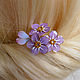 Order Studs little forget-me-nots. PandaStudio (glossyfleur). Livemaster. . Hairpin Фото №3