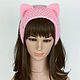 Headband with Cat ears knitted hair Pink. Bandage. Space Cat Knitting. Online shopping on My Livemaster.  Фото №2
