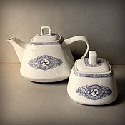 Чайная пара со скандинавским орнаментом и инициалами