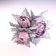 Morning Valley roses Brooch-handmade bouquet made of fabric. Brooches. ms. Decorator. My Livemaster. Фото №6