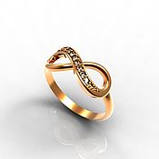 Украшения handmade. Livemaster - original item Infinity Gold Ring with Stones (K34). Handmade.