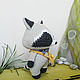 Soft toy raccoon knitted with bag and bow. Amigurumi dolls and toys. Вязаные игрушки - Ольга (knitlandiya). My Livemaster. Фото №5