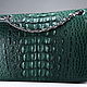 Женская сумка на плечо из кожи сиамского крокодила IMA0555VG1. Классическая сумка. CrocShop аксессуары из кожи. Интернет-магазин Ярмарка Мастеров.  Фото №2