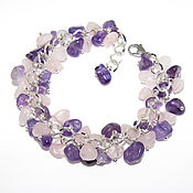 Украшения handmade. Livemaster - original item Bracelet stones rose quartz and amethyst. Handmade.