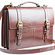 Business leather briefcase Overture brown, Brief case, St. Petersburg,  Фото №1