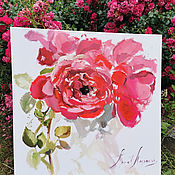 Картины и панно handmade. Livemaster - original item Red rose-oil painting on canvas. Handmade.
