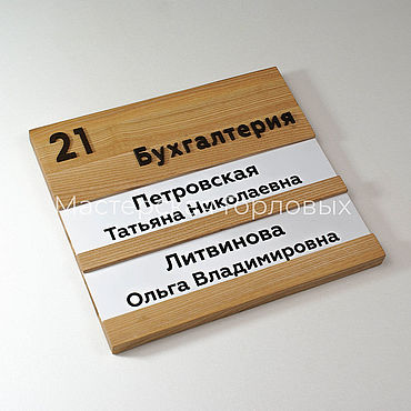 Для дома и интерьера ручной работы. Ярмарка Мастеров - ручная работа Офисная табличка из дерева. Handmade.
