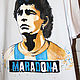 T-shirt print of the football player Maradona hand painted. T-shirts and undershirts for men. Koler-art handpainted wear. My Livemaster. Фото №4