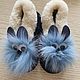 Children's fur slippers made of sheepskin 'Bunnies', Footwear for childrens, Moscow,  Фото №1