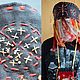Черная шаманская маска с бахромой и вышитыми знаками. Ритуальная атрибутика. ShamanEthnoShop. Ярмарка Мастеров.  Фото №6
