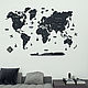Деревянная Карта мира на стену черная 100х60 см CraftBoxUA. Карты мира. Craftboxua. Интернет-магазин Ярмарка Мастеров.  Фото №2
