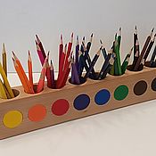 Канцелярские товары handmade. Livemaster - original item Desktop organizers: Pencil case with circles, solid beech. Handmade.