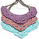 Necklace made of linen knitted openwork three colors purple pink blue len. Necklace. Ritasdreams (ritasdreams). Online shopping on My Livemaster.  Фото №2