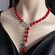Necklace tie with coral. Necklace. Magical Beauty Gems. My Livemaster. Фото №4