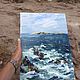 Oil painting seascape Wave oil Painting Sea Sozopol to Buy a painting from a landscape By painting with Impressionism sea sea island
