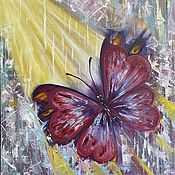 Картины и панно handmade. Livemaster - original item Pictures: Oil painting Butterfly Ray of Happiness and Love. Handmade.