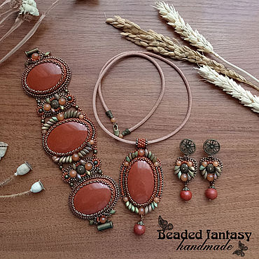 Украшения ручной работы. Ярмарка Мастеров - ручная работа Комплект с яшмой. Handmade.