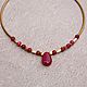 Short light necklace with Indian rubies and brass crimson gold. Necklace. Ritasdreams (ritasdreams). My Livemaster. Фото №4