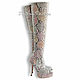 High boots made from Python. Fashionable women's boots with Python skin high heel. Vivid women's shoes Python skin. Boots handmade from Python. Stylish Economie boots.
