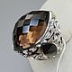 Silver ring with rauchtopaz 28h18 mm and mother of pearl, Rings, Moscow,  Фото №1