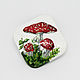 Brooch-pin with the painting ' fly Agaric'. Brooches. Angel Art&Design. My Livemaster. Фото №4