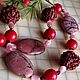 Necklace 'Rudraksha - tears of Shiva' Rhodonite Coral Cat's eye, Jewelry Sets, Moscow,  Фото №1