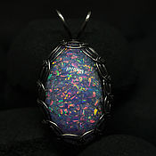 Украшения handmade. Livemaster - original item Dragon Egg. Pendant with lab opal. Purple opals in glass. Handmade.