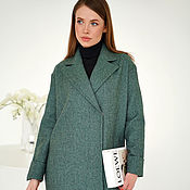 Одежда handmade. Livemaster - original item Oversize wool coat Malachite wool demi-season green short. Handmade.