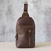 Сумки и аксессуары handmade. Livemaster - original item Men`s leather shoulder backpack 