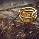 Латунное кольцо с рунами / кольцо из латуни / кольцо латунь, Кольца, Москва,  Фото №1