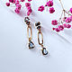 Серьги-пусеты «Туманная ночь». Серьги-пусеты. Crystal twig jewelry. Ярмарка Мастеров.  Фото №5